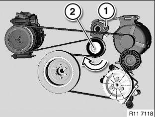 V-ribbed Belt With Tensioner / Deflect Element