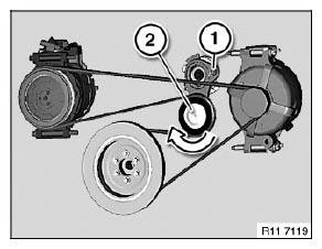 V-ribbed Belt With Tensioner / Deflect Element